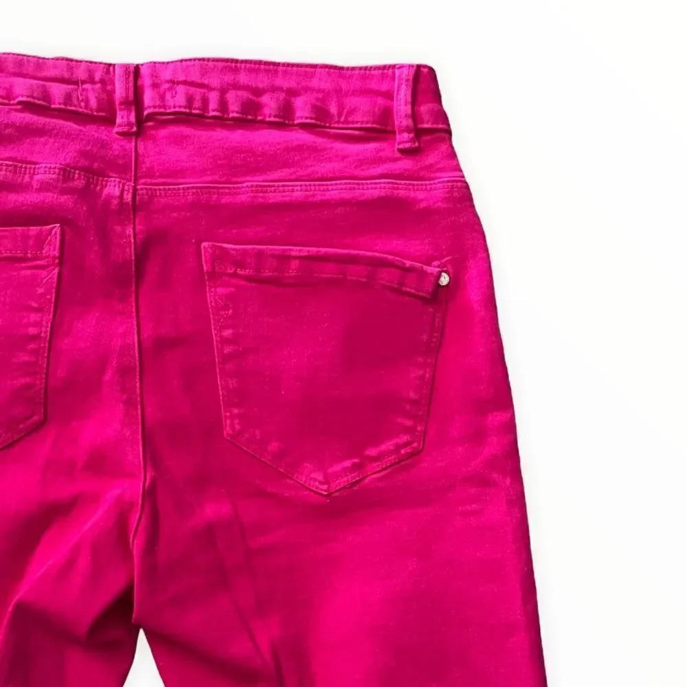 Zara Fuchsia Color Skinny Jeans Size 8 NWT Pink High Rise Stretch Denim Pants - Picture 4 of 8